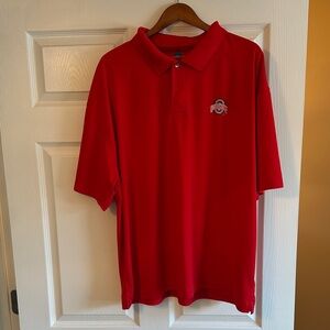 Ohio State NCAA Scarlet Polo Shirt with Emblem